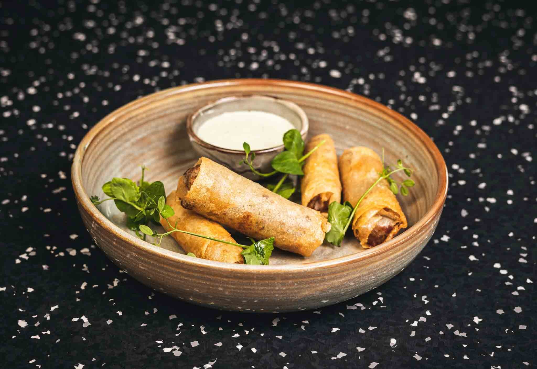 <p>Minced Lamb, Indian spices and yoghurt dip</p>