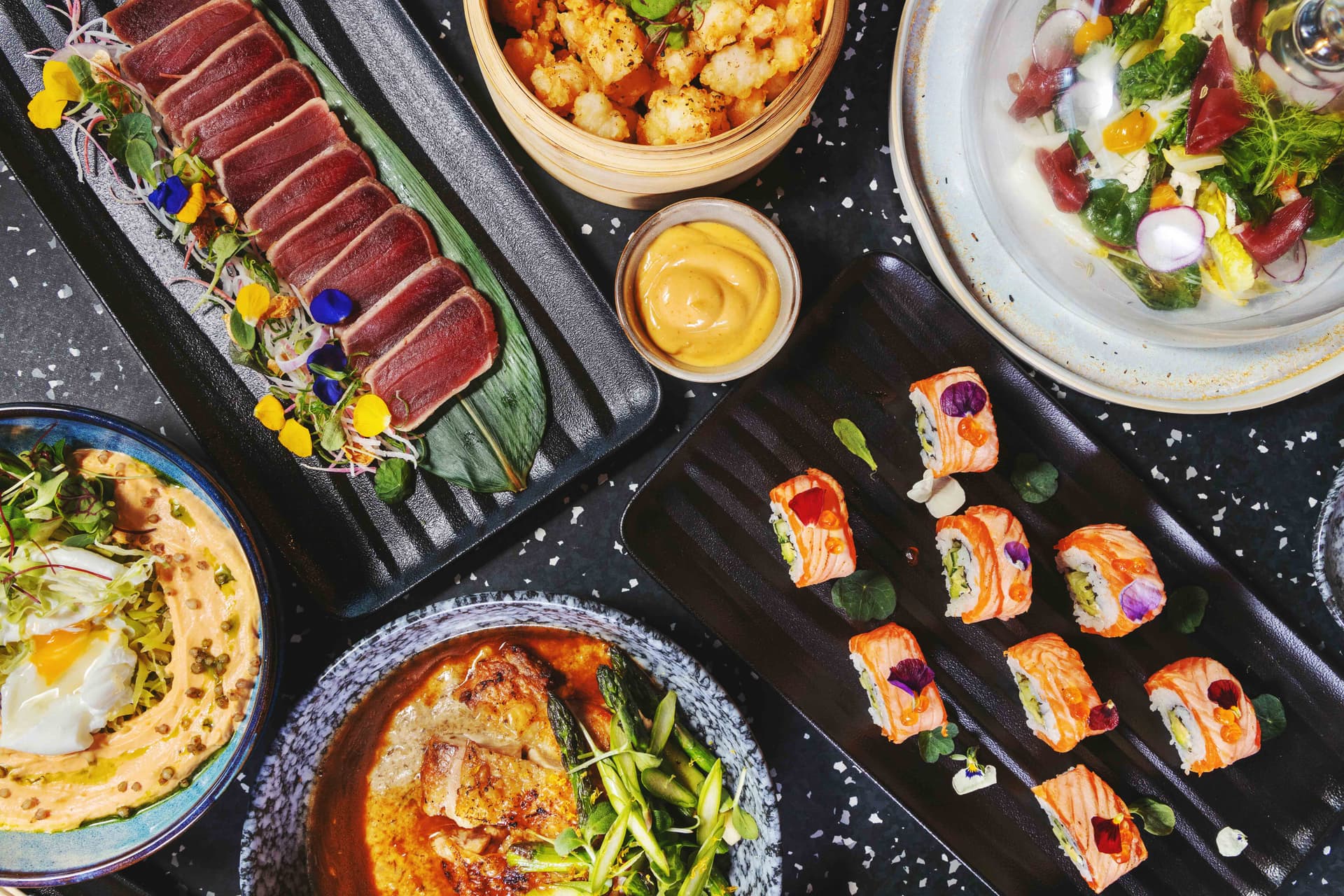 <p>Let us surprise you with a fully loaded table</p>
<p>Price per person, minimum for 2 per</p>
<p>Only available for dinner</p>