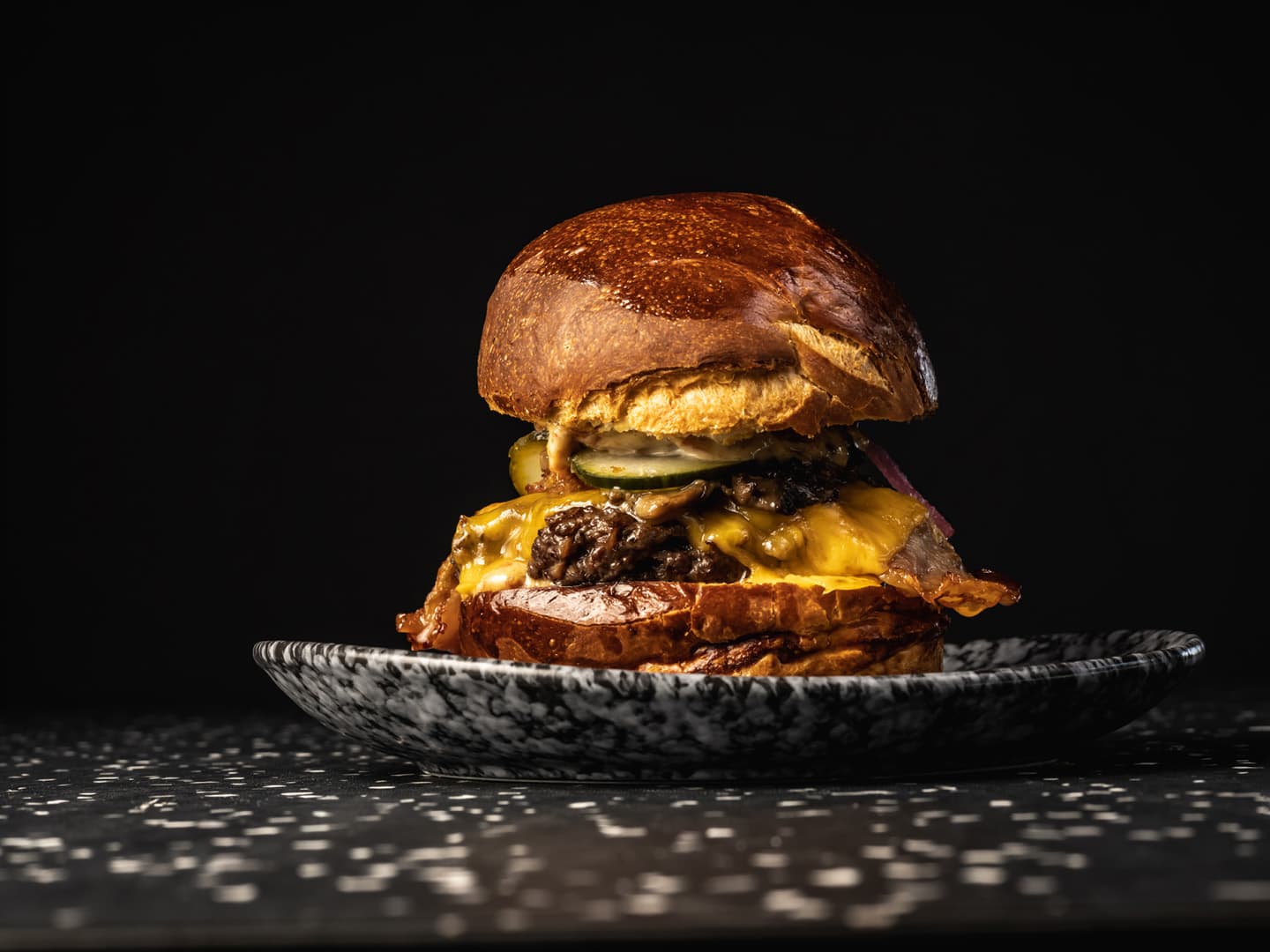 <p>Japanese milk bread, 100% Luxembourgish beef with cheddar, bacon and mushrooms</p>