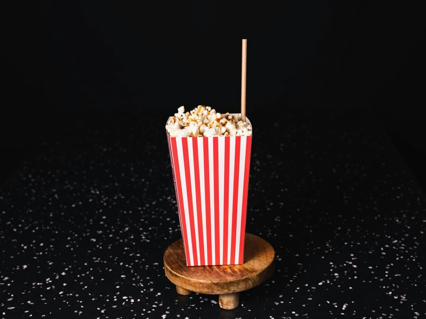 <p>What's hidden in the popcorn box?</p>
<p>Base: Vodka, popcorn , salted butter caramel</p>